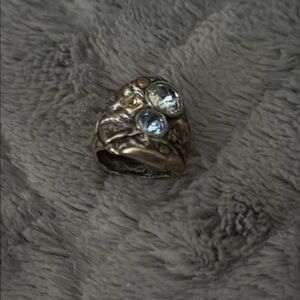 Waxing Poetic Gold Ring with Blue and Clear Stones